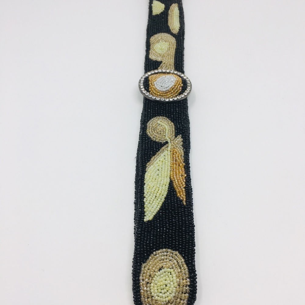 Vintage Hand Beaded Belt Glam Rhinestone Buckle - Picture 8 of 8